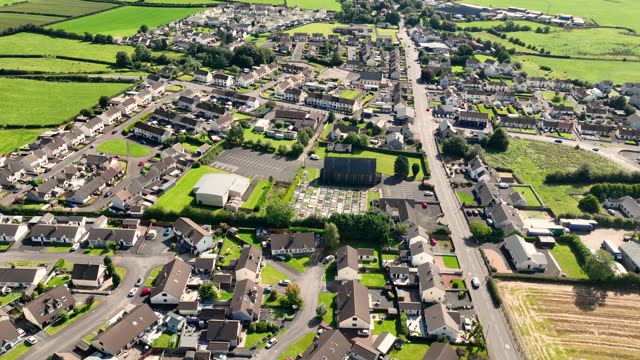 Aerial view of Cloughmills Village Ballymena Co Antrim Northern Ireland