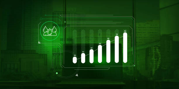 istock Abstract infographic of growth in oil demand. 1782054412