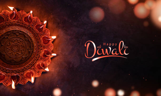 istock Happy Diwali festival background with greeting text 1782068223