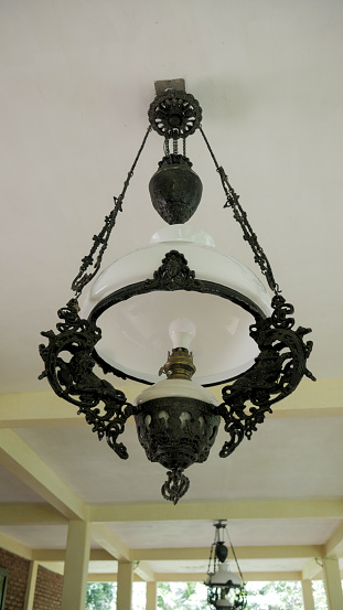 Traditional Oil Lamp decoration at Lembah Tumpang, Malang, East Java, Indonesia. January 17, 2023
