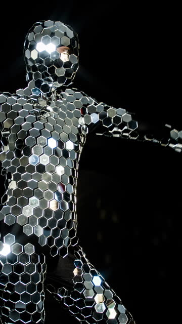 Mr disco ball wearing sparkling discoball suit