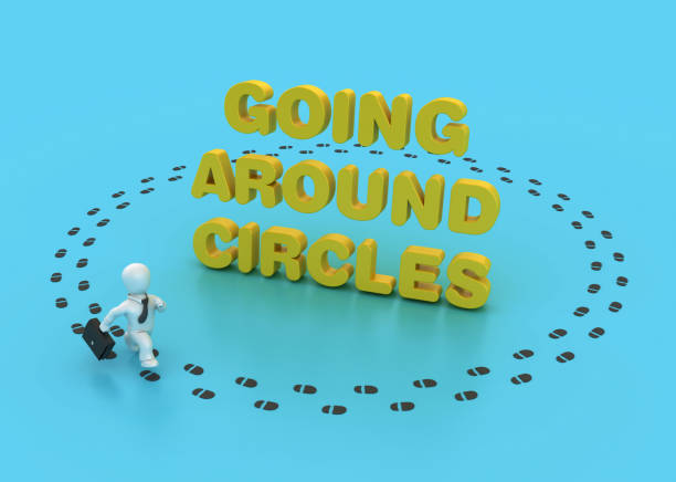istock Cartoon Business Character with Going Around Circles 1782097209