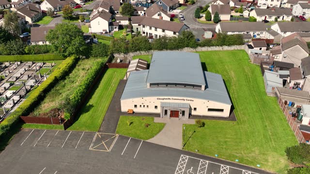 Aerial view of Cloughmills Community Association Ballymena County Antrim Northern Ireland