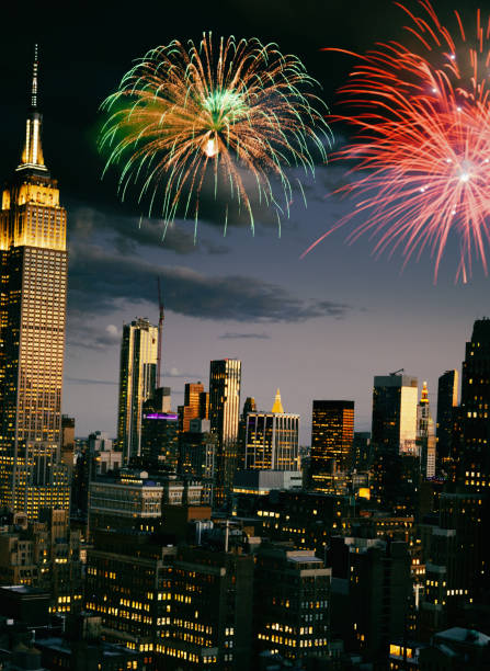 istock Happy New Year Fireworks on Midtown Manhattan. 1782122290