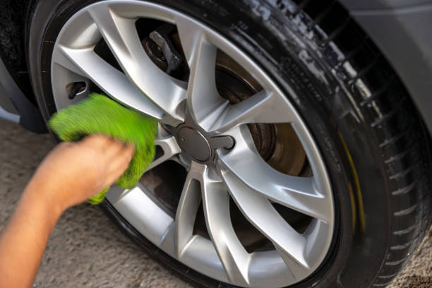 istock Car Tire Wash.Unrecognizable Person 1782161944