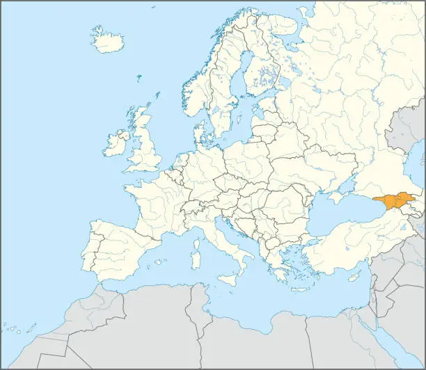 Vector illustration of Location map of the REPUBLIC OF GEORGIA, EUROPE