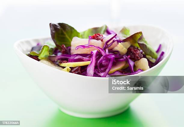 Red Cabbage Salad Stock Photo - Download Image Now - Almond, Appetizer, Apple - Fruit