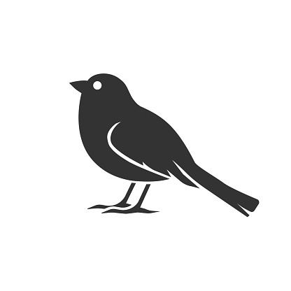 Bird icon filled animal illustration in modern style flat vector sign