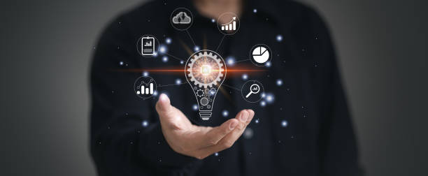 istock Innovation. Hands holding light bulb for Concept new idea for technology big data and business process strategy, cloud computing, smart industry inspiration technology in science and communication. 1782220763