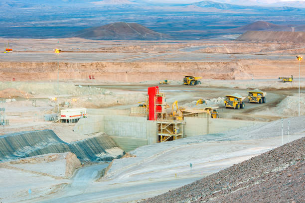 istock Huge large dump trucks at an open-pit copper mine in Chile. 1782232502