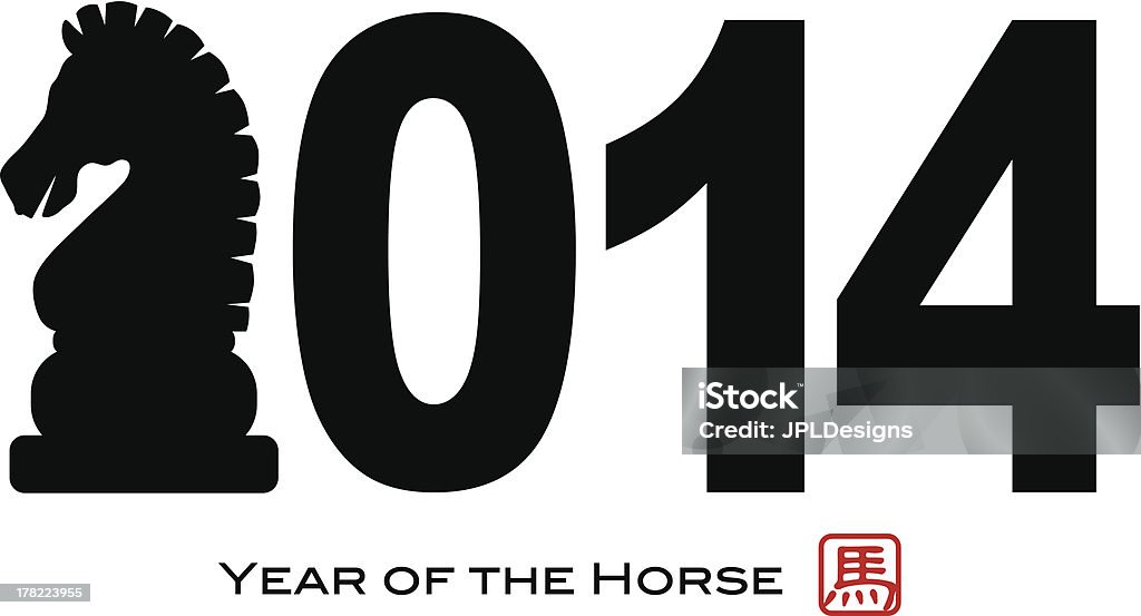 Cavallo Zoadic cinese 2014 Vector Illusrtation - arte vettoriale royalty-free di 2014