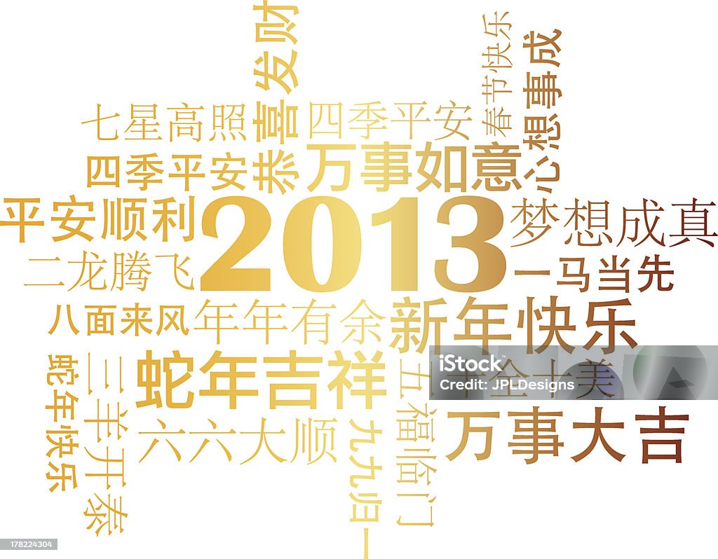 Chinesisches Neujahr 2013 Grüße Text Vektor-Illustration - Lizenzfrei 2013 Vektorgrafik