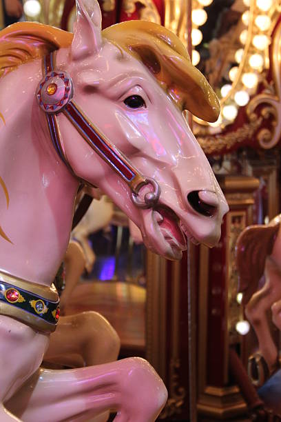 istock Vintage Pink Carousel Horse Closeup 178224549