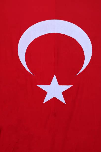 istock Red Turkish flag with crescent and star 1782246655