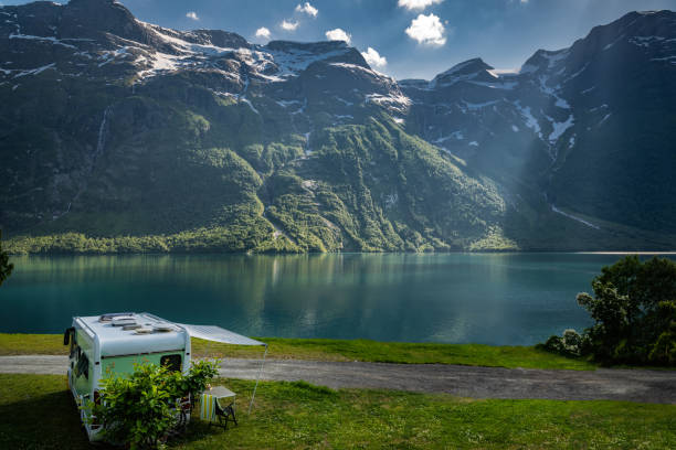 istock RV Camper Van Camping Next to Scenic Lovatnet Lake in Norway 1782258083