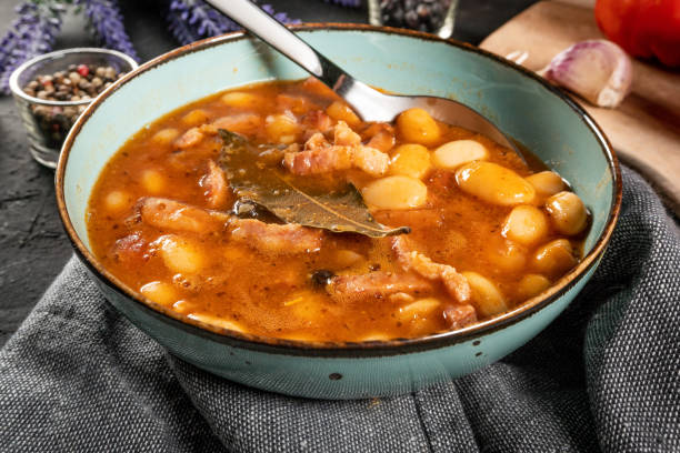 istock Beans with tomato sauce, bacon and sausage. 1782261370