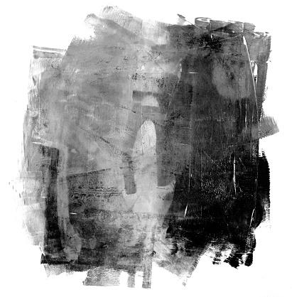 Gray grunge raw black and white painted abstract image suitable for background printing plate technique