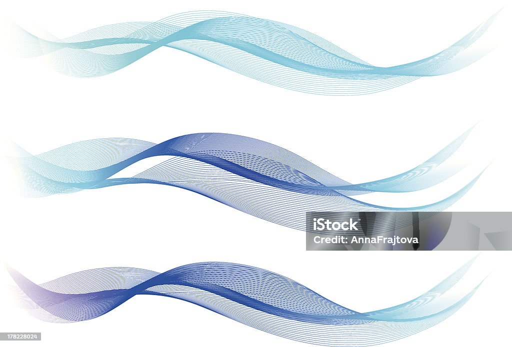 Blue Abstract Lines - Waves Elegant abstract background representing water waves. This file is used in EPS 10 format. Wave - Water stock vector