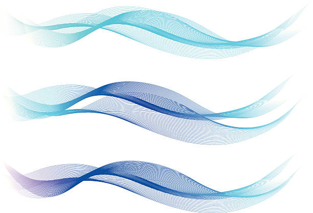 Blue Abstract Lines - Waves vector art illustration