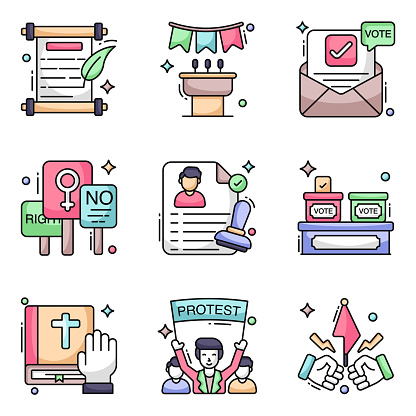 Download politics icons in flat style. Use any of these cool icons in your design and take it up a notch.