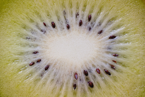 Close-up of the inside of a kiwi fruit