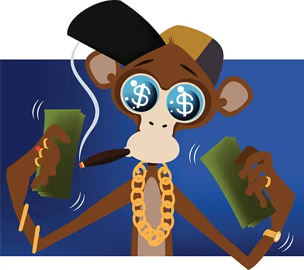 Vector illustration of Money Monkey