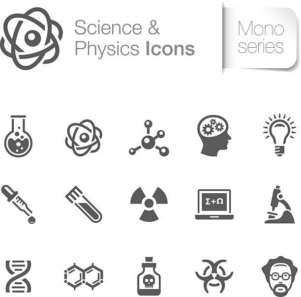 ilustrações de stock, clip art, desenhos animados e ícones de ciência física com ícones & - research chemistry dna formula