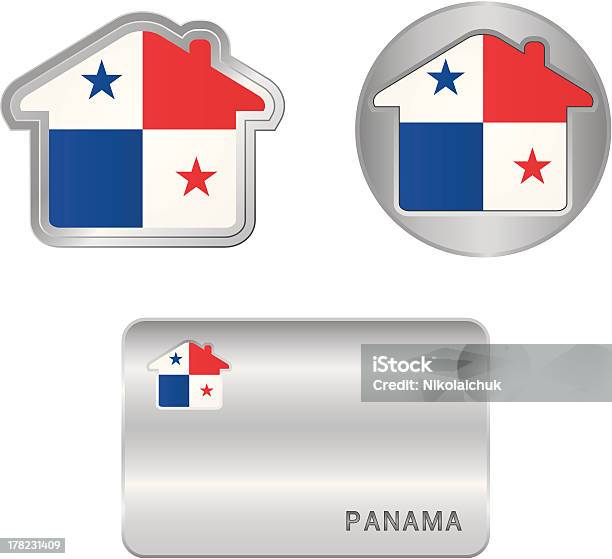 Icône De La Maison Sur Le Drapeau De Panama Vecteurs libres de droits et plus d'images vectorielles de Affaires - Affaires, Aliment en portion, Arranger