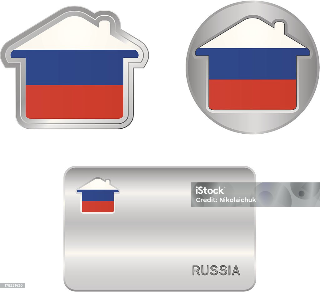 Home icon on the Russia flag Vector illustration. It is created in the CorelDraw program. It is edited in the Adobe Illustrator program. It is kept in illustrator eps version 8.The file can be edited in any program of vector graphics.The size of the file can be increased till any size without quality loss.File full-color.The illustration can be used both entirely, and in parts. Arranging stock vector