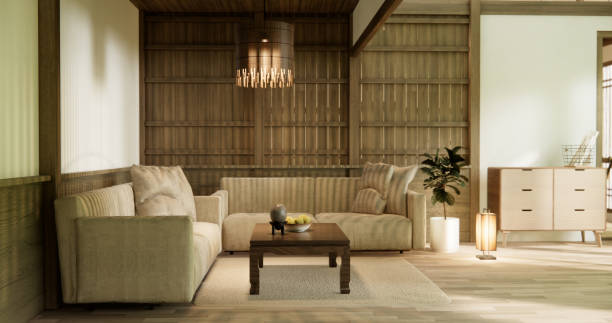 istock sofa and decoration japanese on Modern room interior wabisabi style. 1782336424