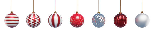 istock Set of Christmas tree decorations balls. 3D rendering 1782342161