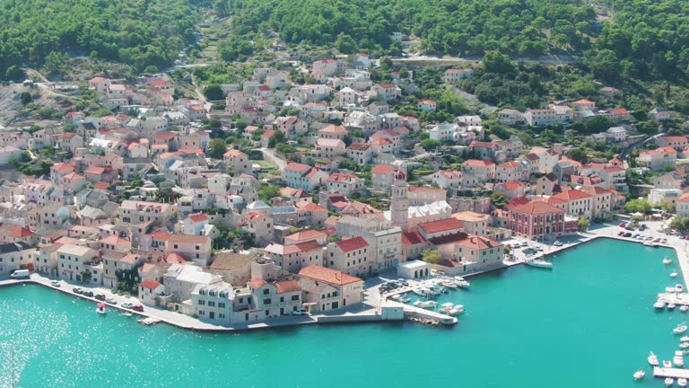 cityscape of Pucisca on the island of Brac in Croatia