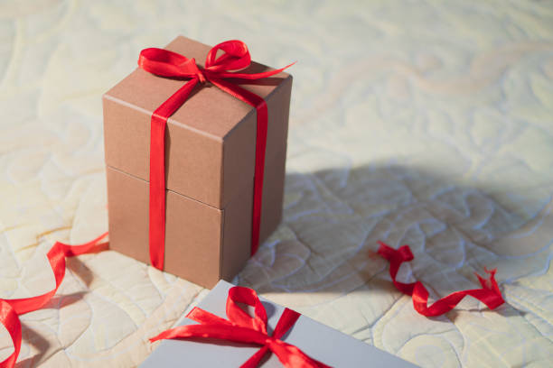 Woman giving a christmas or birthday gift