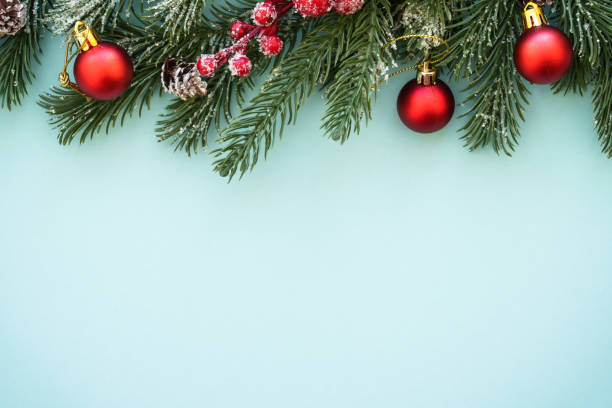 istock Christmas background and red decorations at color background. 1782401305