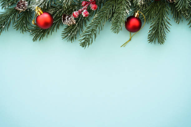 istock Christmas background at blue. Flat lay image with copy space. 1782402417