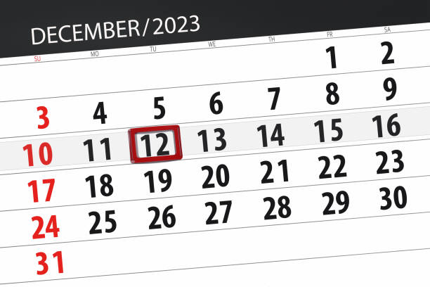 istock Calendar 2023, deadline, day, month, page, organizer, date, December, tuesday, number 12 1782419818