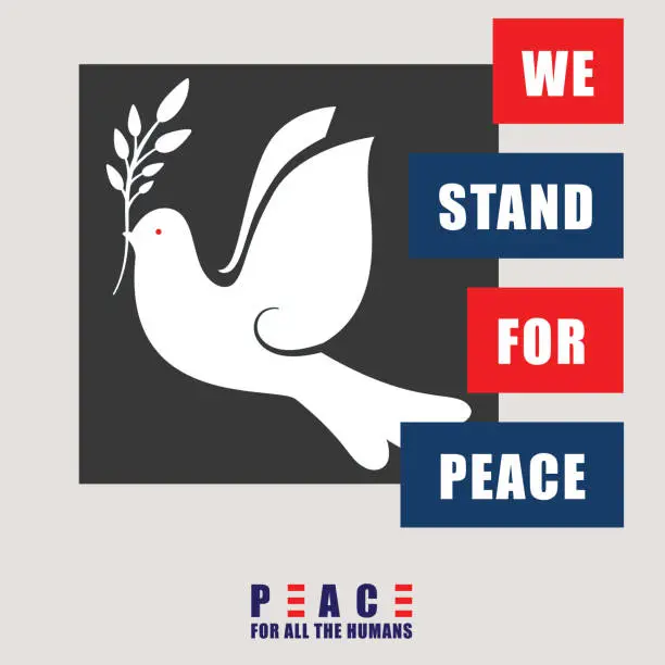 Vector illustration of We Stand For Peace sign vector Illustrator design, T-Shirt, Symbol, Banner Design, Artwork