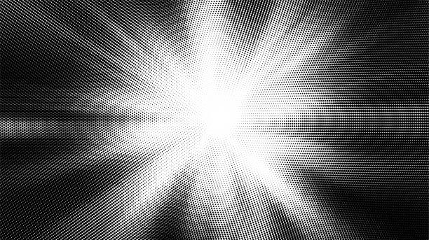Retro style abstract sunburst design. Vector halftone sun-ray background. half tone stock illustrations