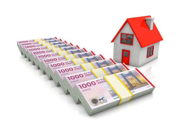 house mortgage, danish krone - house rental house real estate real estate sign imagens e fotografias de stock