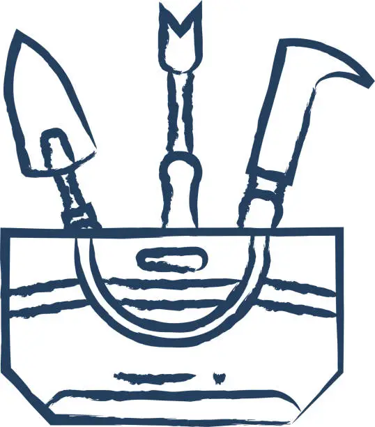 Vector illustration of tool bag hand drawn vector illustration