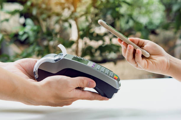 istock Contactless payment by smartphone. Payment with NFC technology 1782530066