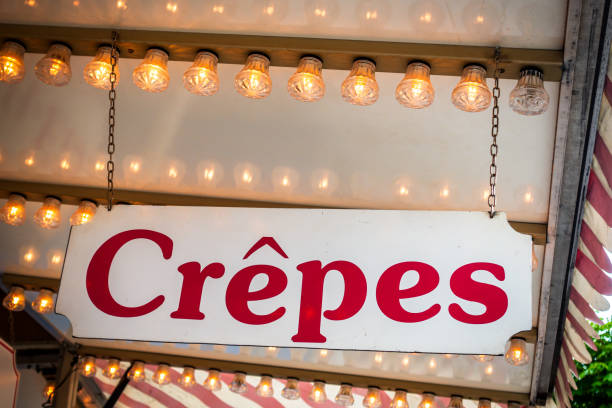 typical crepes sign at a market