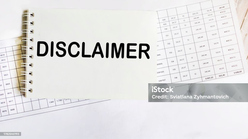 Disclaimer Text Box Notepad With Disclaimer Text Lying On Documents And White Background ...