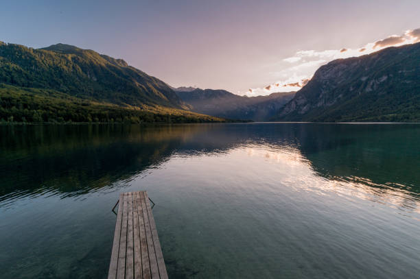 istock Sunset over the mountain lake Bohinj 1782592032