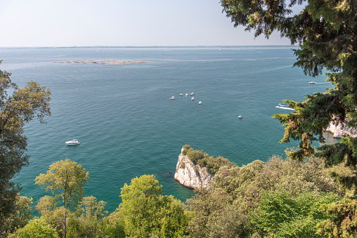 View of the cliffs of Duino at the coast of the Adriatic sea