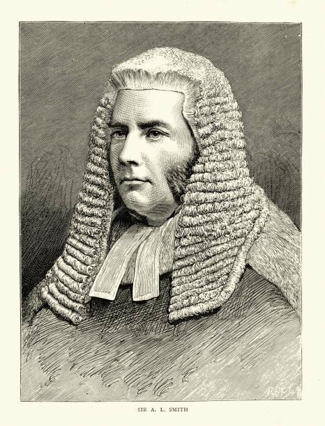 Sir Archibald Levin Smith, a British judge, Victorian British Legal History, 1880s, 19th Century vector art illustration