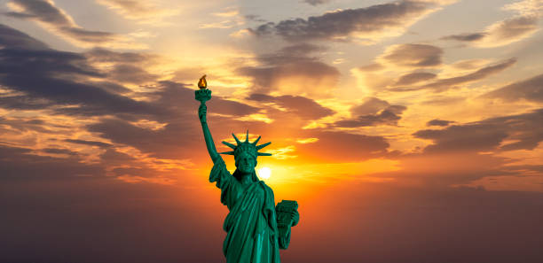 istock Statue of liberty at sunset 1782611722