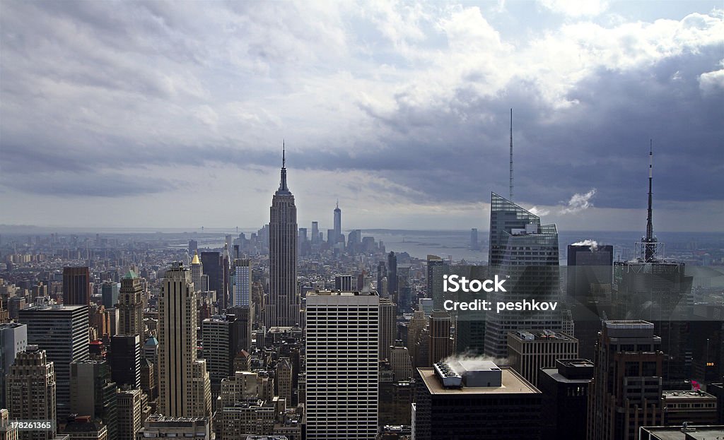 Manhattan skyline beautiful Manhattan skyline and clouds Architecture Stock Photo