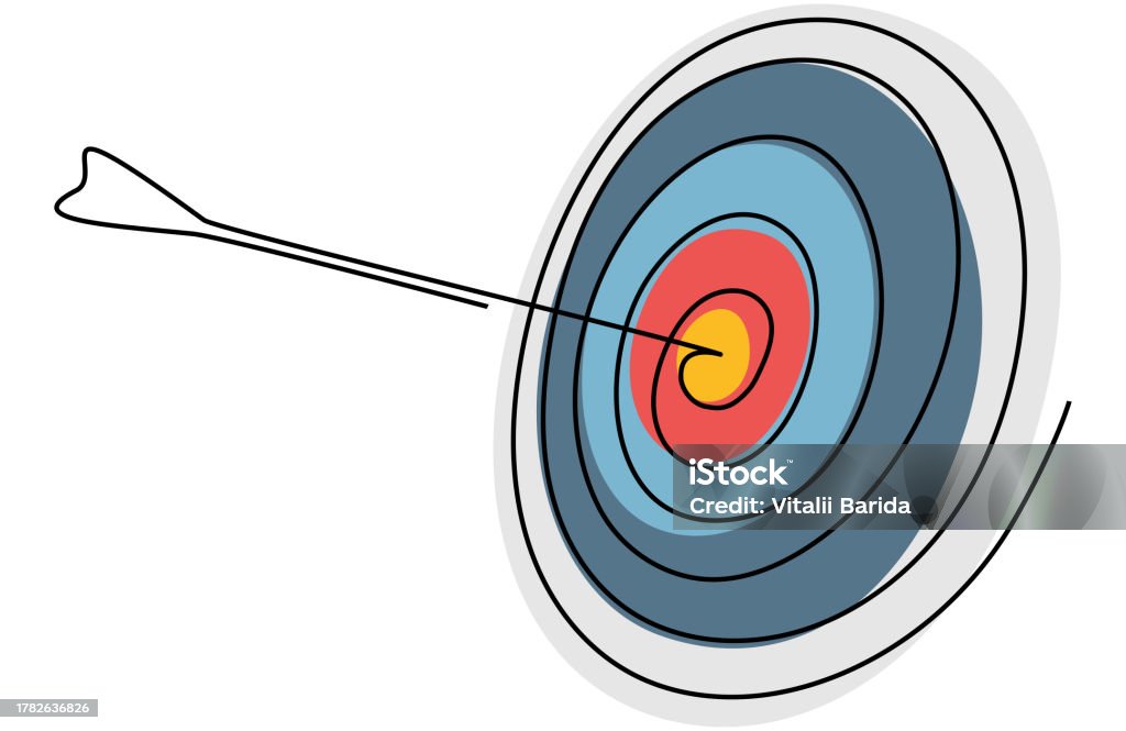 Target With Arrow Continuous Line Drawn Stock Illustration - Download ...