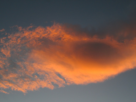 The cloud in the sky during sunset turned yellow and beautiful